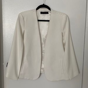 Zara white cape blazer